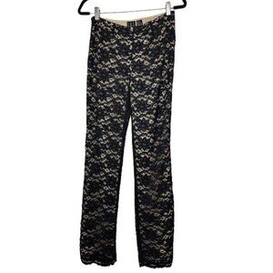 INC VTG Y2K Black Lace Pants, Size 4